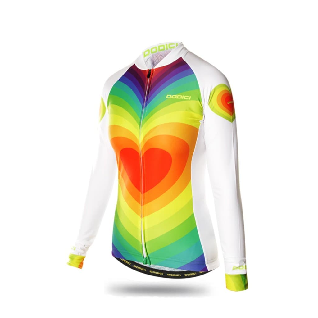 Arco-íris amor camisa de ciclismo de manga curta topo umidade Wicking primavera verão senhoras terno calças brancas Shor