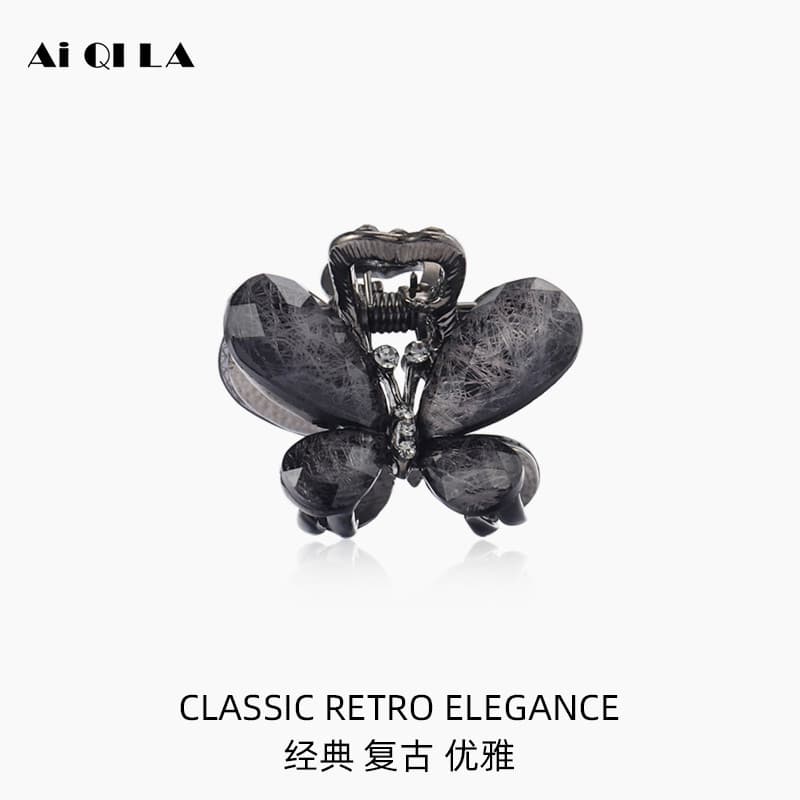 AiQILA/AiQILA Cocar Cabeça Pequeno Grampo de Cabelo Tamanho Pequeno Grab Clip Franja Mini Cabelo Grab Strass Borboleta C