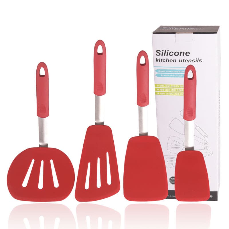 Espátula de silicone antiaderente, espátula de cozinha de qualidade alimentar, utensílios de cozinha domésticos de aço i