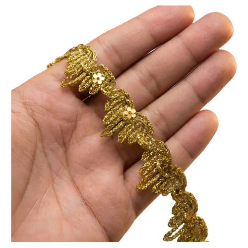 Galão Passamanaria 20mm Peça C/ 20mts Aplicação Acabamento Dourado