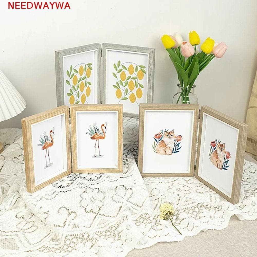 Conjunto De Álbum De Mesa NEEDWAYWA , Porta-Retratos Criativo Com Dobradiça Dobrável De Retrato Ligado 2/3/4/5
