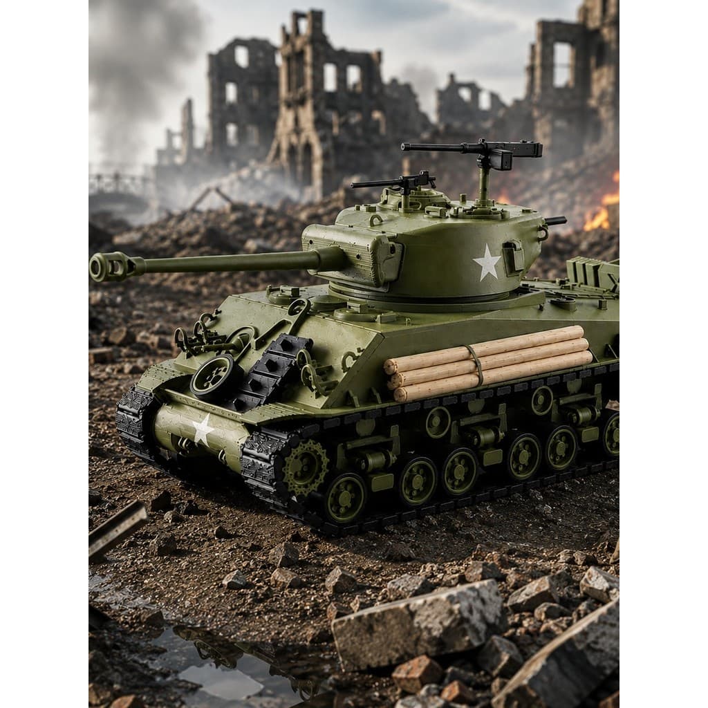 Tanque M4 Sherman Fury Réplica Militar Impressa em 3D Miniatura Colecionável Decoração Exército Segunda Guerra Mundial P