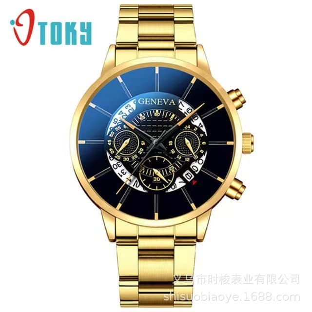 Relógio com pulseira de aço calendário, masculino, mostrador grande, relógio de quartzo, relógio masculino, relógio masc