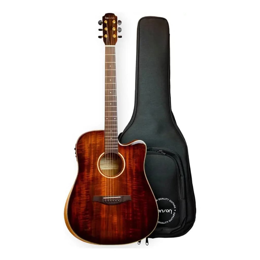 Violão Eletroacústico Benson Exd900ce Folk Koa Maciço C/ Bag