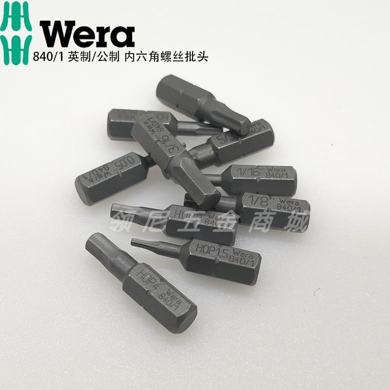 Alemanha WERA WERA 840/1Z Métrica Polegada Hexágono Soquete Chave de Fenda Bit 1.5 2.5 3 4 5 6 Comprimento 25mm