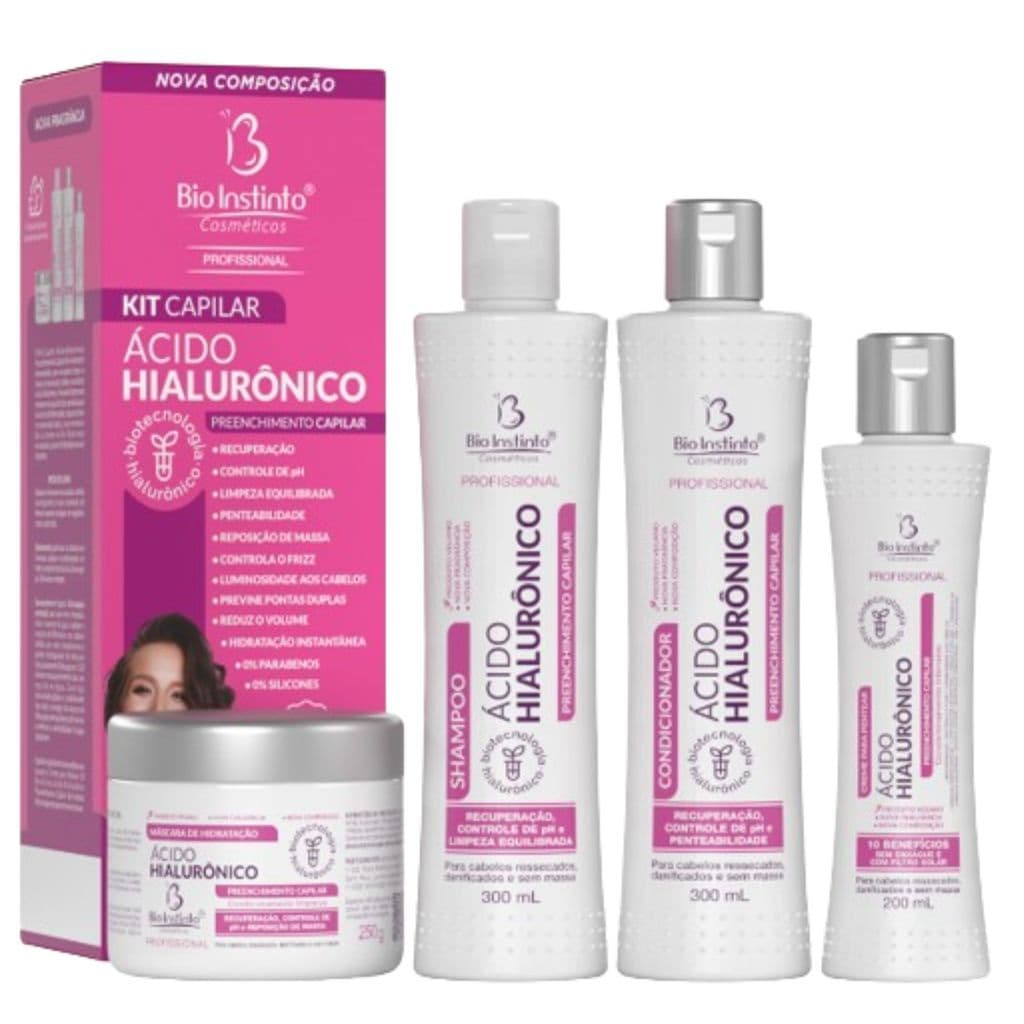 Kit Capilar Ácido Hialurônico Preenchimento 4 Itens - Bio Instinto