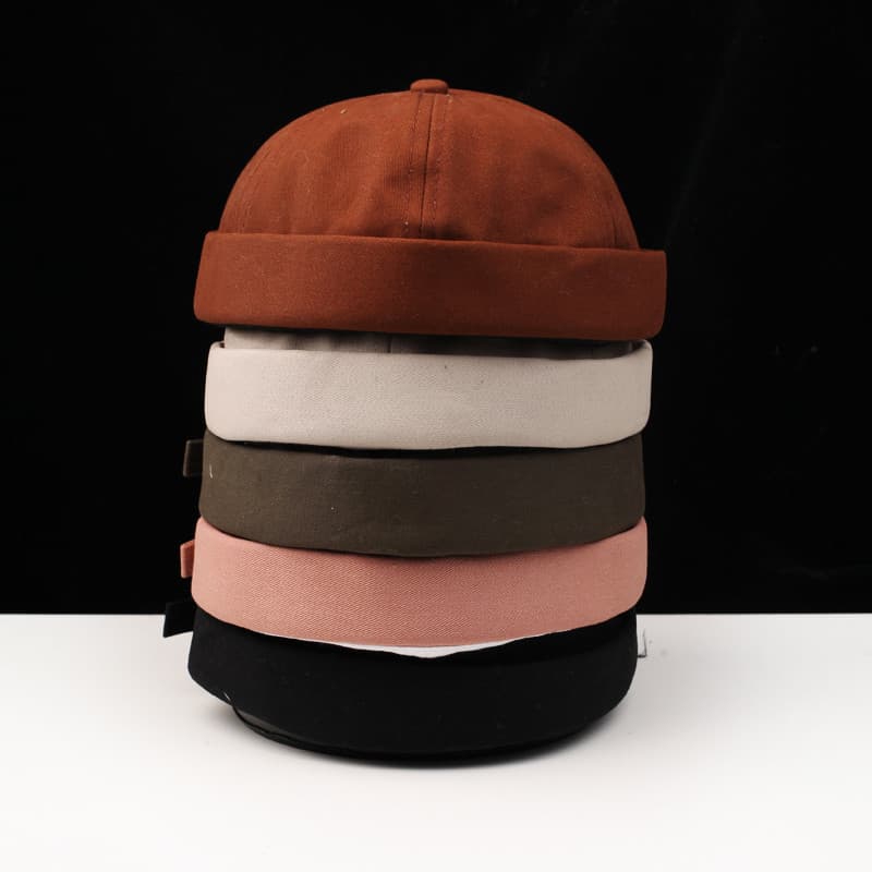 Yuppie chapéu masculino versão coreana Retro luz versão japonês senhorio Guapi chapéu feminino rua sem aba cor sólida si