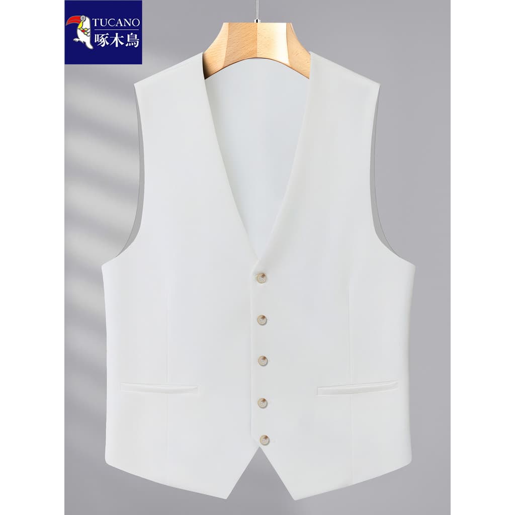 Woodpecker Plus Size terno colete masculino padrinhos grupo irmãos terno solto negócios Formal terno gordo noivo colete