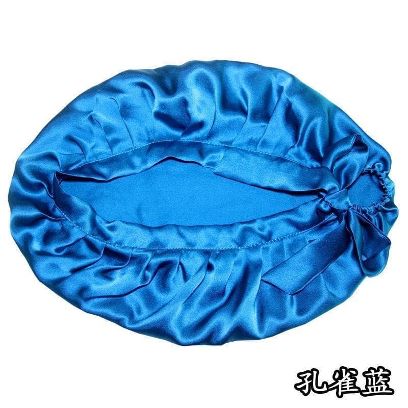 Touca de banho em estoque, touca de seda para cabelo, touca confortável para casa, seda amoreira, cuidados com os cabelo