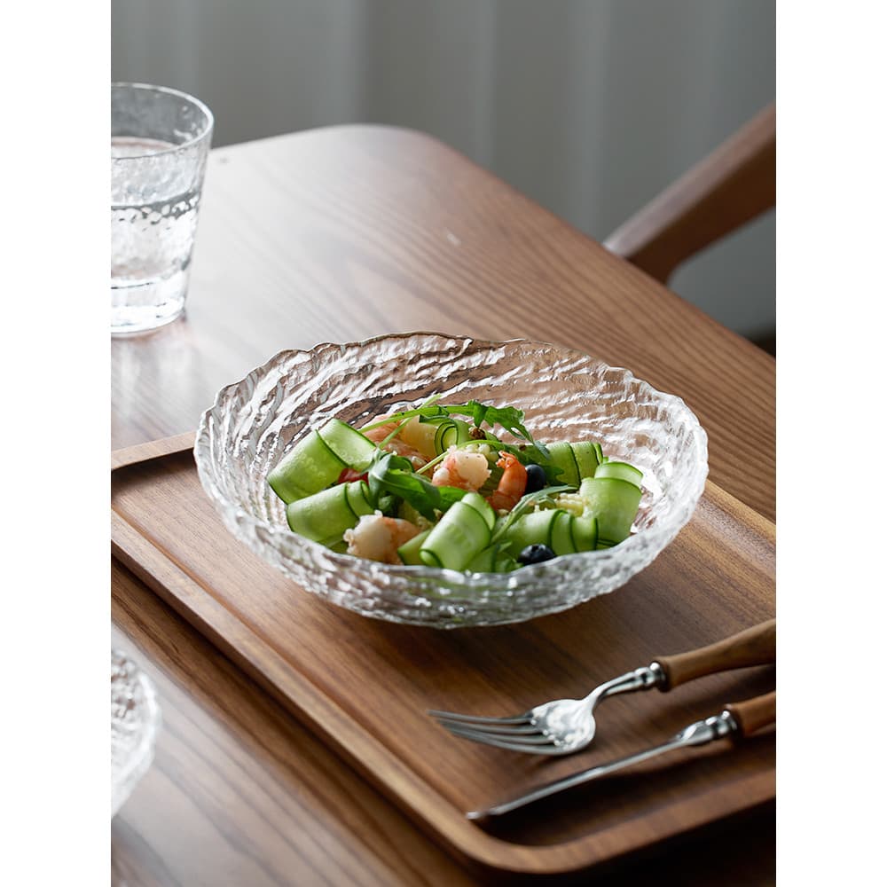 Prato de frutas de vidro estilo Mili, sala de estar, salada doméstica, simples e moderna, tigela de sobremesa, doces, la
