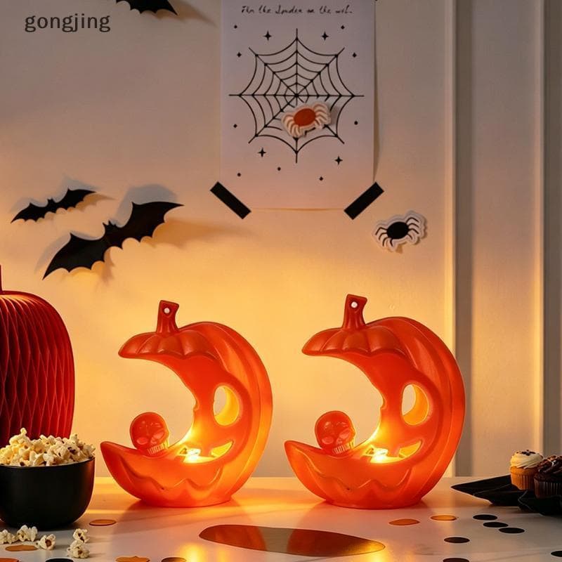 gongjing À Prova D'água Halloween LED Luzes De Estátua De Abóbora Apoiando 18 Pa Para Decoração De Quintal De Jardim Ao