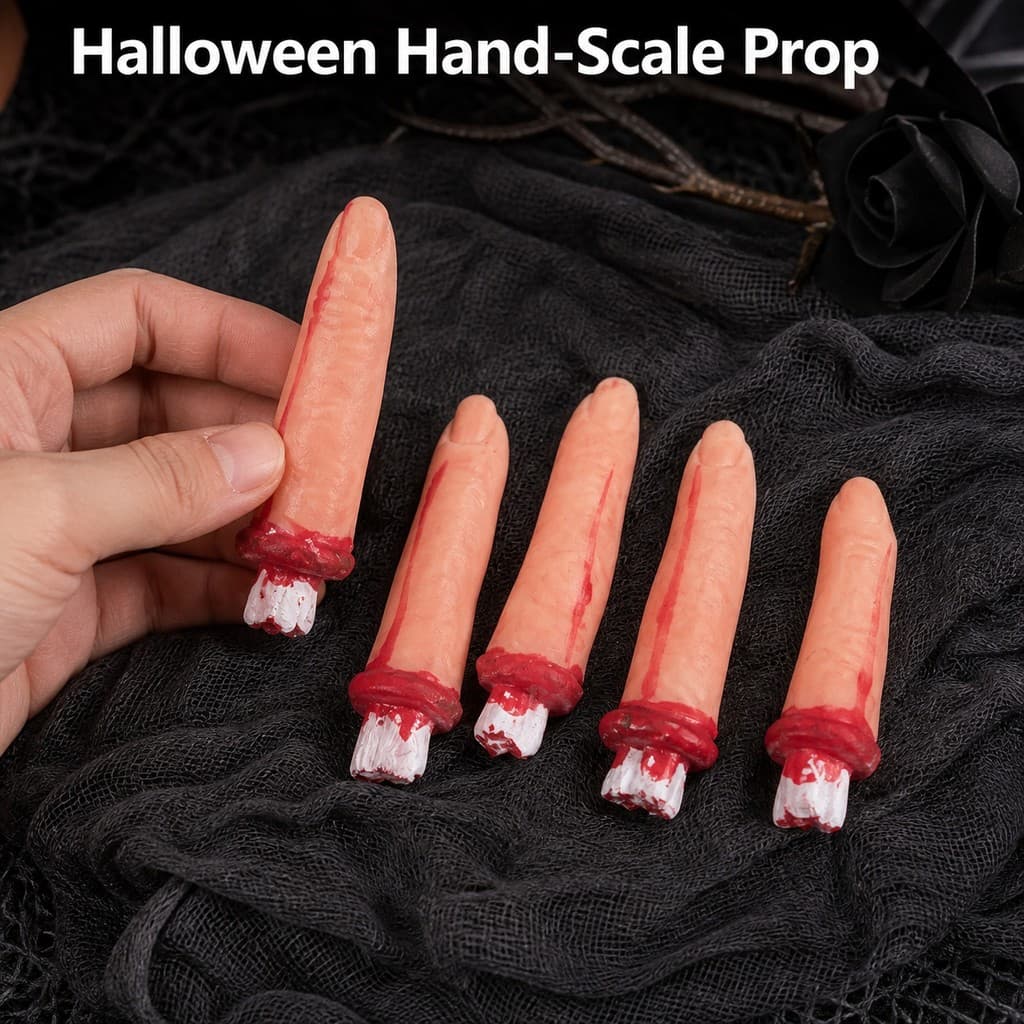 5 Peças Adereços De Dedo De Terror De Halloween Para Festa Temática E Uso Engraçado Em Cabine Fotográfica