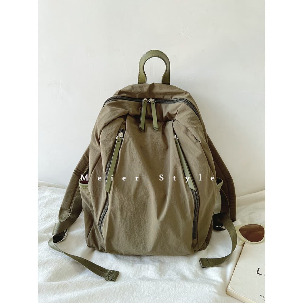 Estilo Hong Kong leve simples mochila de náilon estudante mochila ins Casual All-Match mochila Ultra-leve saco de viagem