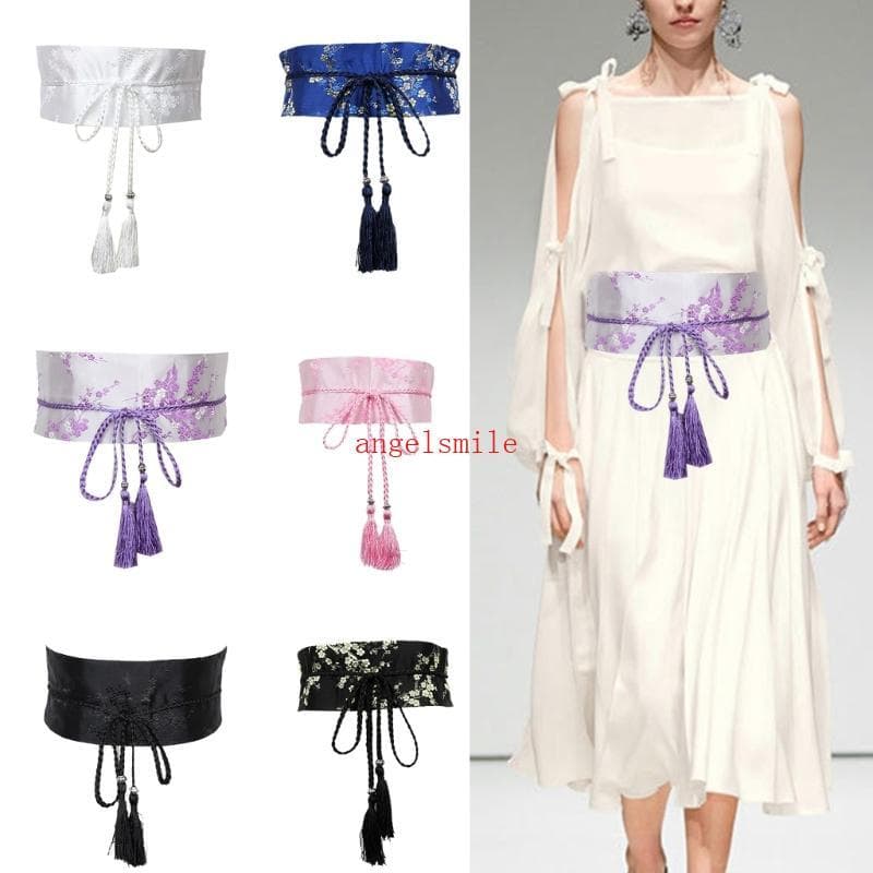 Bordado Antigo Cinto Chinês Elegante Gravata Para Vestido Envoltório Roupas Tradicionais Chinesas