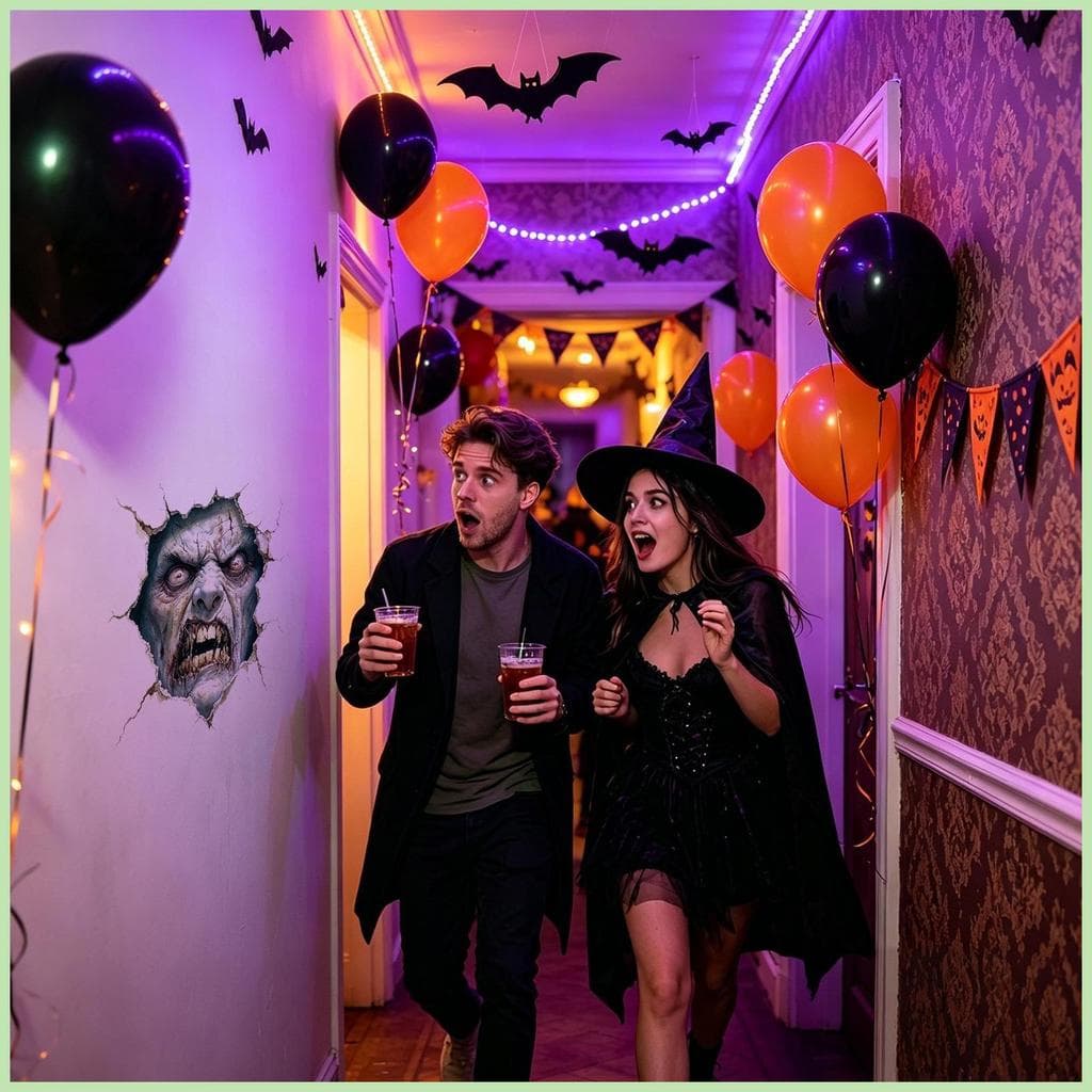 Decalques De Parede De Halloween PVC Assustador Quebrando Através Da Decoração Horror Adesivos Para Viver kagli1br