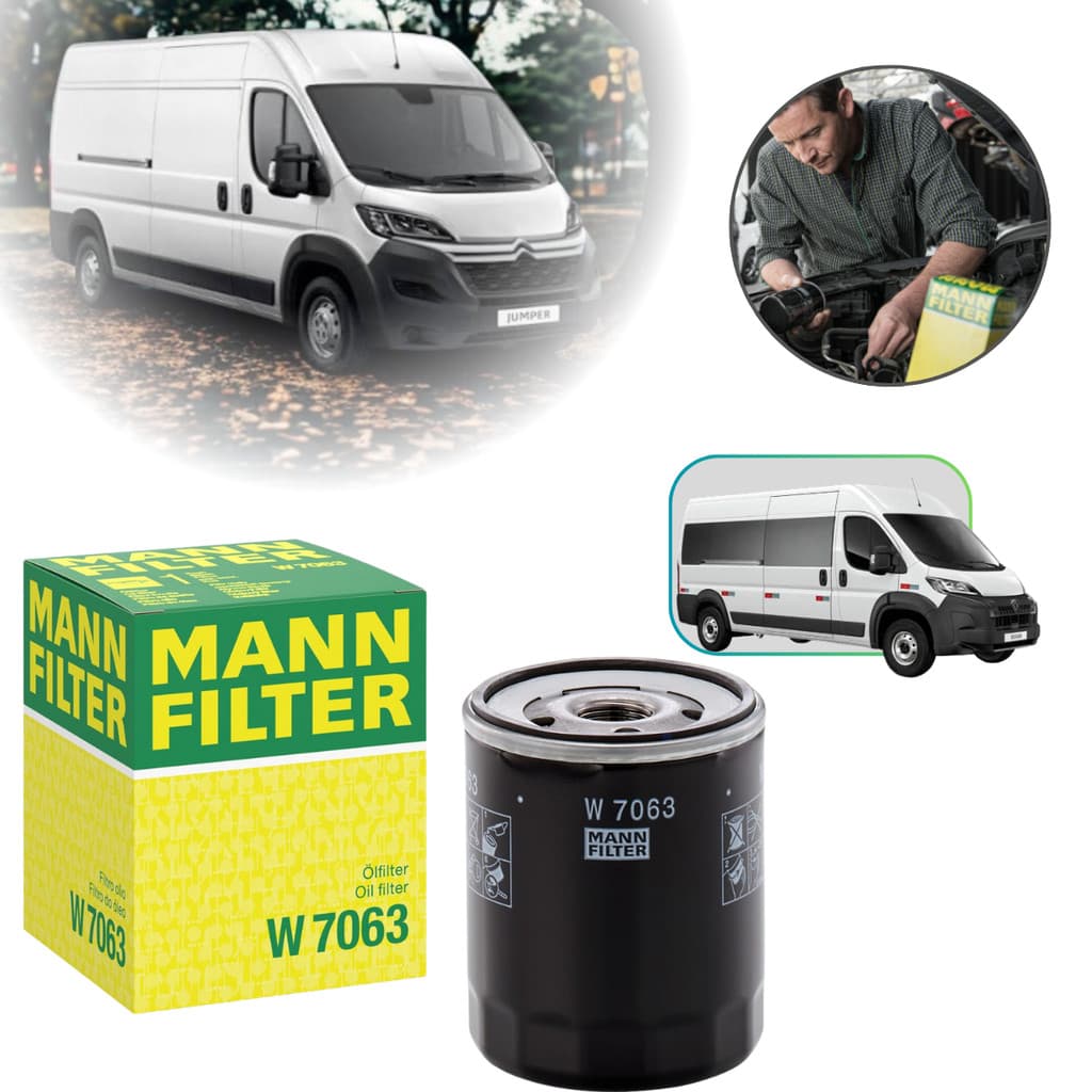Filtro de Óleo Mann Filter W7063 Peugeot Boxer 2.0 BlueHDi Citroen Jumper III