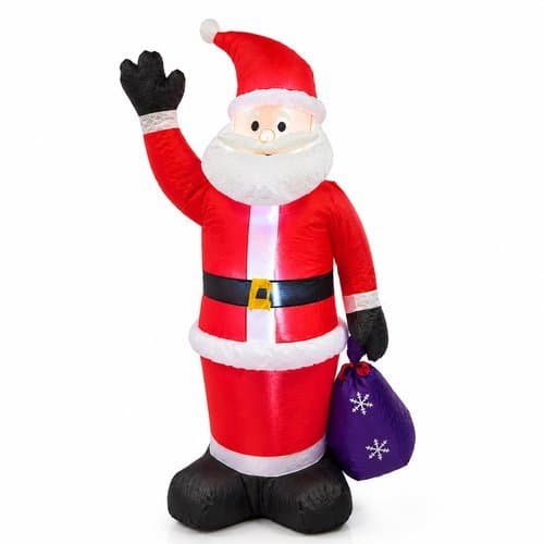 Papai Noel Inflavel Decoracao Natalina Luzes Led Vermelho Iluminacao Exterior Festivo