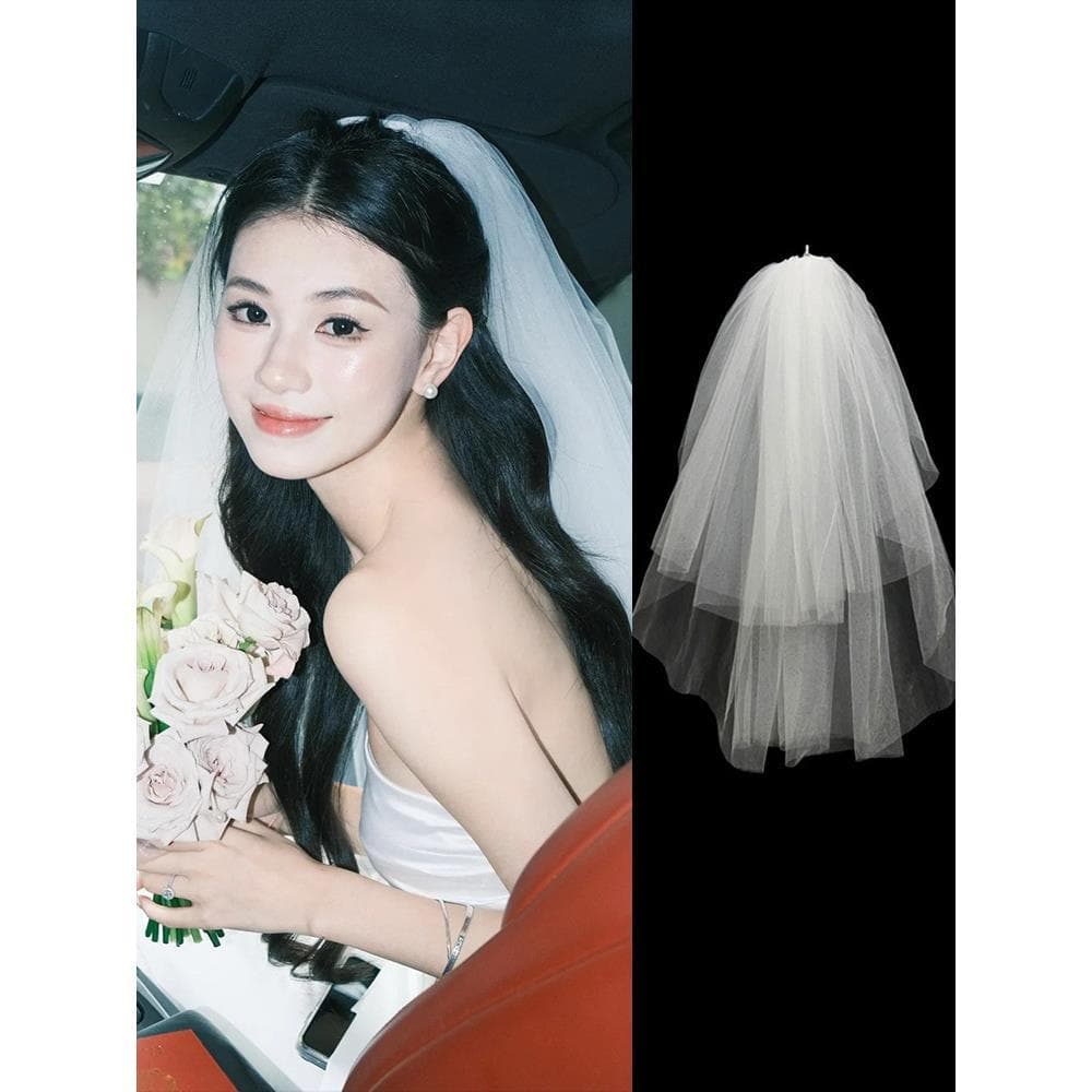 Véu de noiva sentir casamento foto adereços proposta colar certificado registro simples branco fofo mestre casamento coc