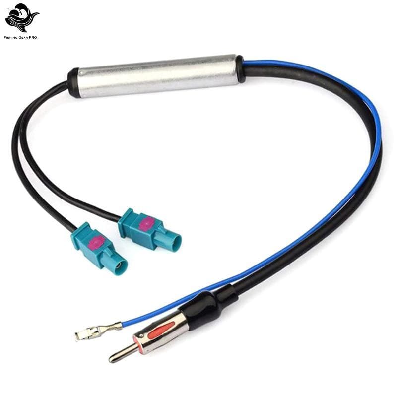 PFG Carro Estéreo FM AM Antena Amplificador De Sinal Duplo Fakra DIN Plug Conversor Adaptador Para FG