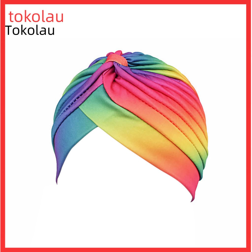 Chapéu Elegante Com Impressão Colorida De Poliéster Feminino Turbante Para Uso Diário