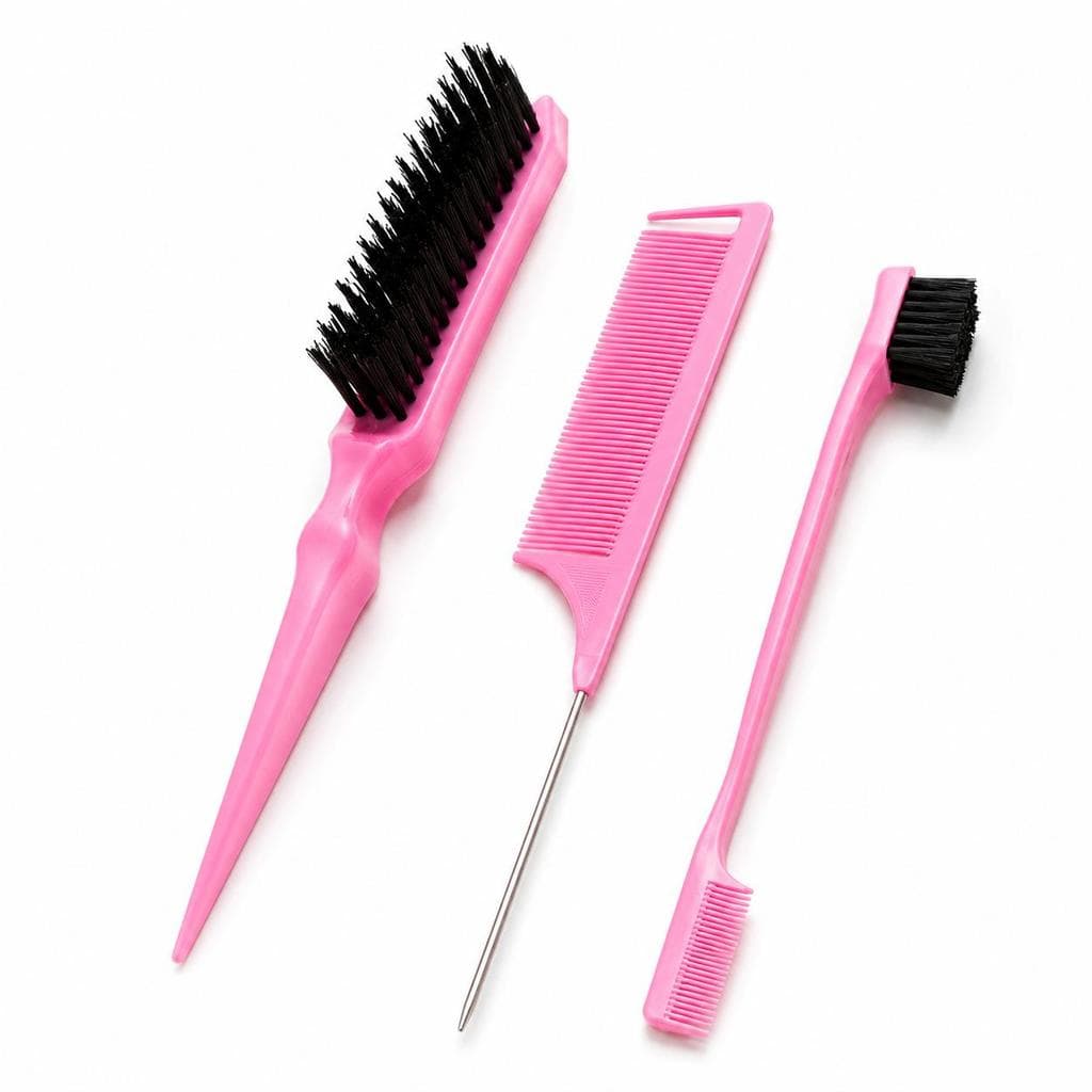 Conjunto De Ferramentas De Cabelo De Três Peças Com Pente De Cauda Pontiaguda , Provocador , Escova De Sobrancelha , Ace