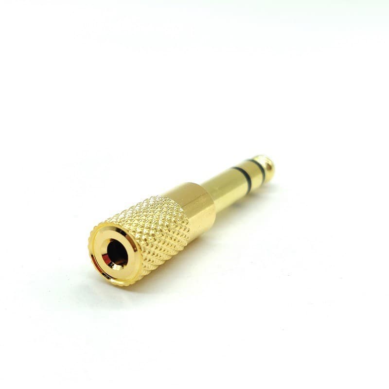 Adaptador de áudio de 6,5mm para 3,5mm para microfone e fones de ouvido, conector fêmea de 3,5mm para plugue macho de 6,