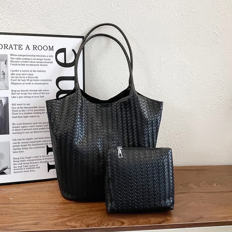 Retro tecido padrão grande capacidade balde saco temperamento Commuter saco do mensageiro All-Match bolsa de ombro bolsa