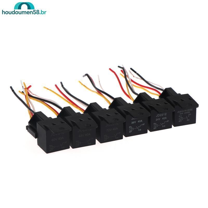 HOUDO Substituição Universal 40A Relé Automotivo 12V-72V 4/5Pin Com Interloing Soet Para Tru Van Moto