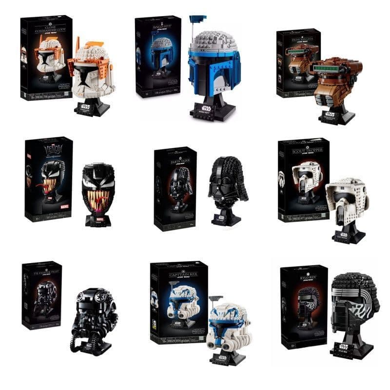 Compatível com Lego Collection Star Wars Series Capacete Coleção Menino Montagem Puzzle Blocos de Construção Presentes d