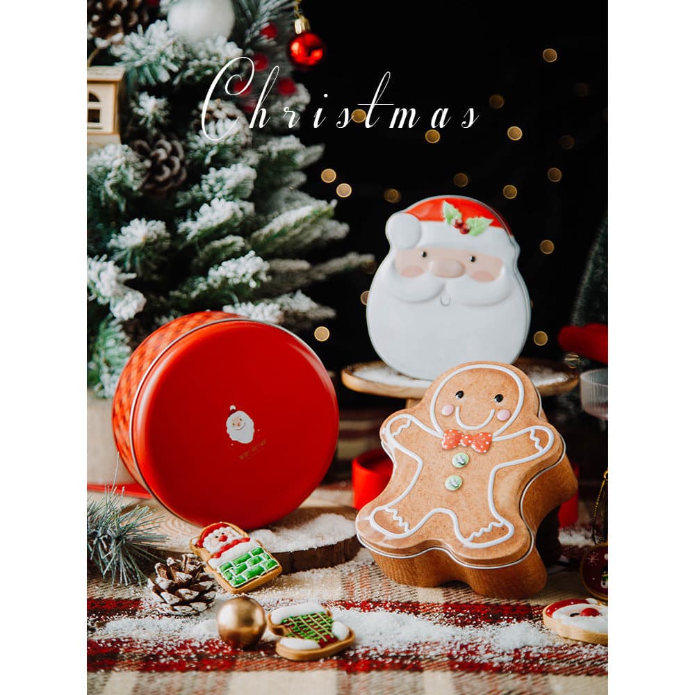 Caixa de flandres de natal caixa de embalagem caixa de presente presente caixa vazia biscoitos doces abraço balde tamanh