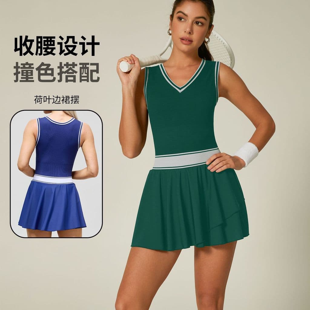 Forro Esportivo E fitness casual Feminino , Saia Curta anti-Reflexo De Golfe Tênis Ao Ar Livre , Terno De Ioga De Uma Pe
