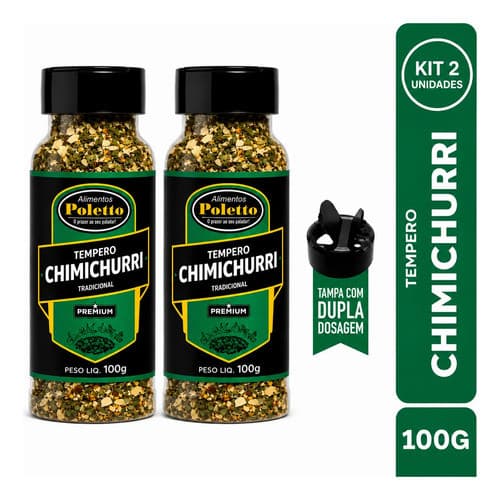 Kit 2 Chimichurri Tempero Premium Gourmet Poletto - 100g