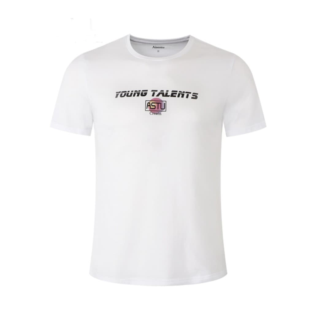 Verão puro algodão respirável Casual manga curta Street Wear moda camiseta criativa impressa juventude meia-