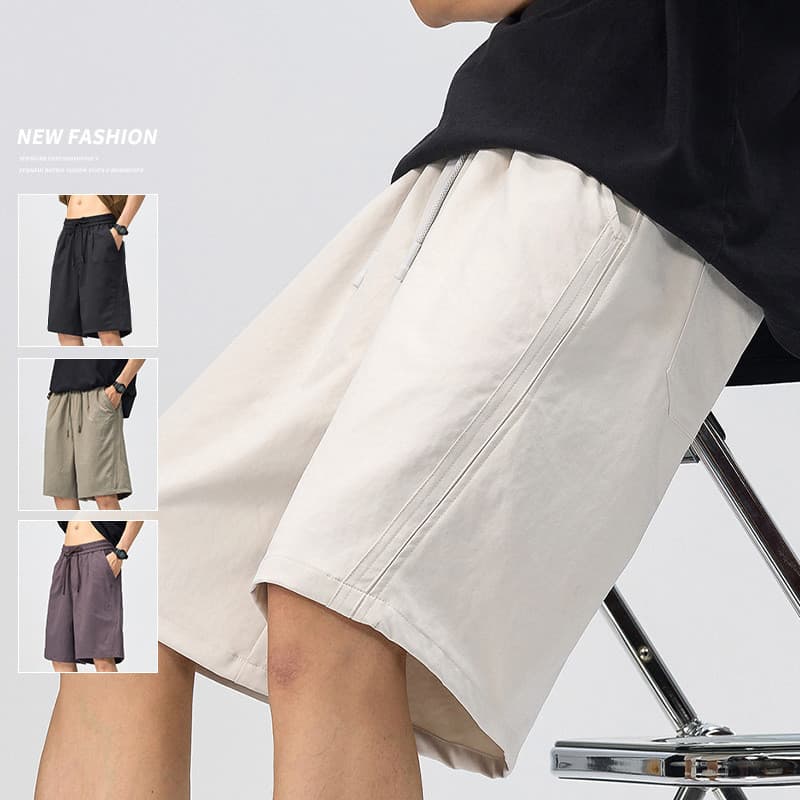 2026 verão novo estilo masculino de secagem rápida gelo seda esportes Shorts versão coreana na moda tamanho grande solto