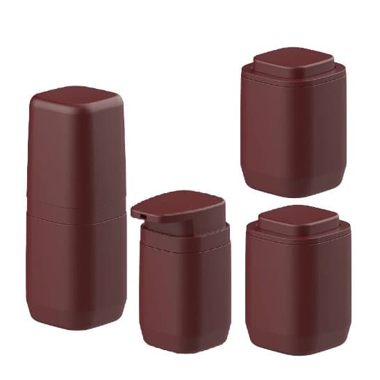 Kit Porta Escova+Porta Sabonete Liquido+Porta Algodão+Cotonete  AURA Banheiro