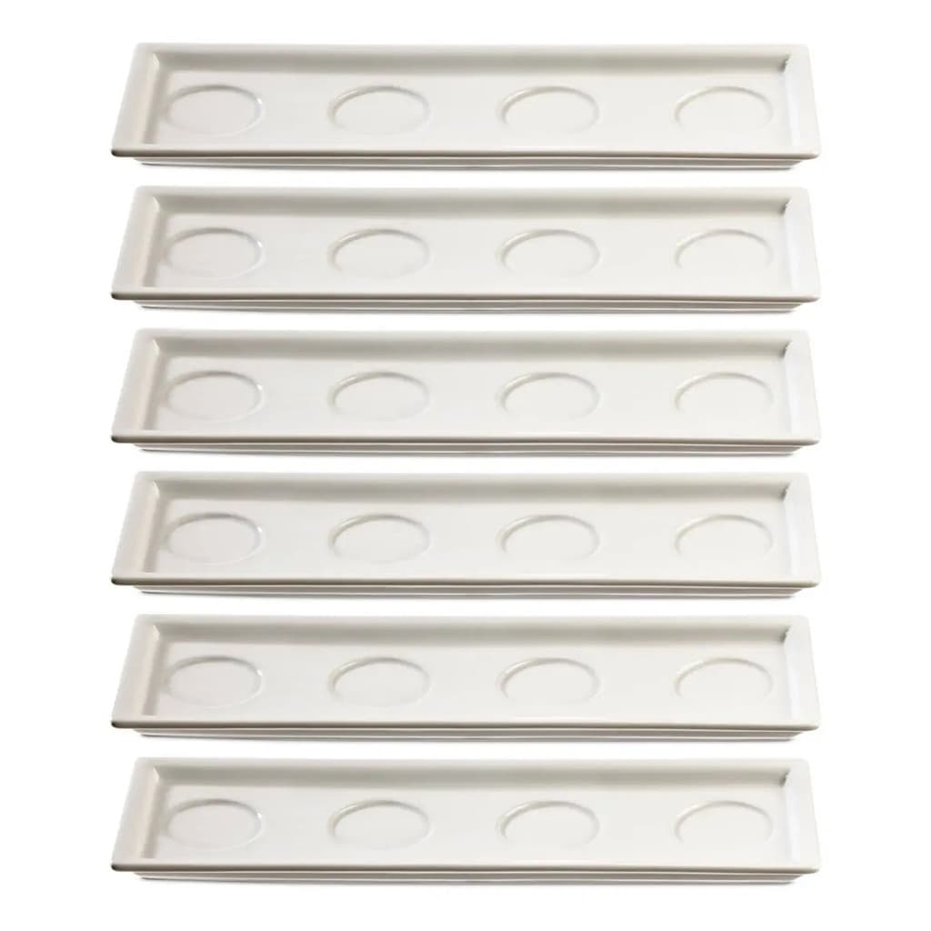 Conjunto 6 Bandeja Travessa Refrataria Porcelana Finger Food