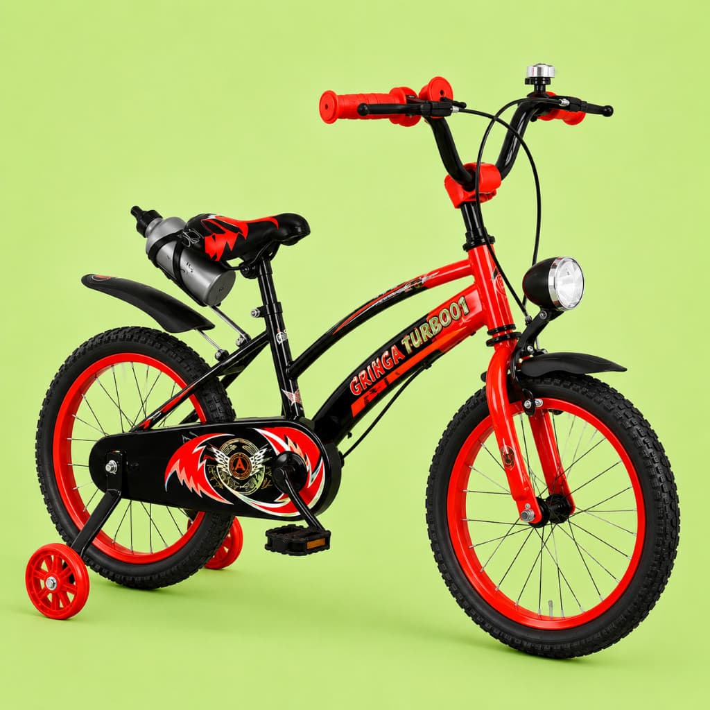 Bicicleta Infantil Aro 16 Old School Vermelho 4 a 8 Anos LED + Pneu Grosso + Far