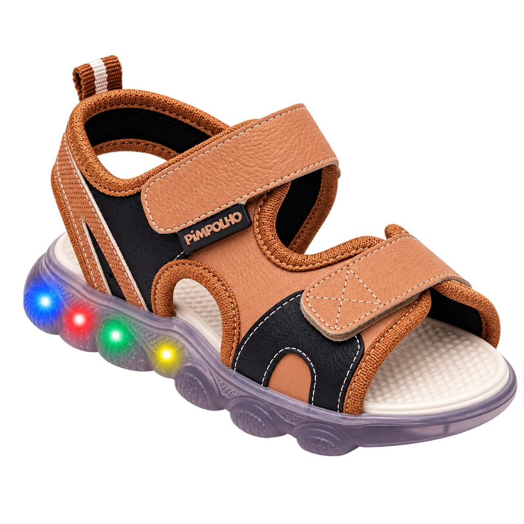 Papete Infantil Led Menino Pimpolho Conforto Casual Passeio Lançamento Tendência Diversão Anatômico Antiderrapante