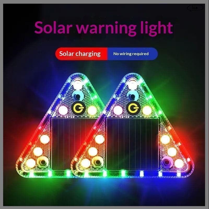 thou LED Luz De Advertência Solar Anti Colisão Tru Cauda Piscando Interruptor Toque Sem Fio Strobe Triângulo Lâmpada Tra