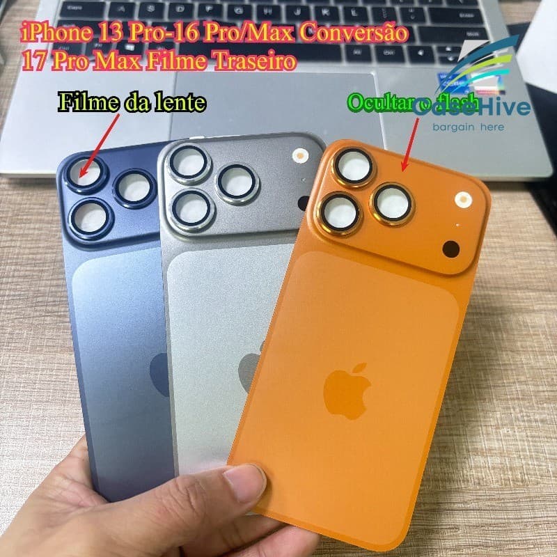 Sem Buraco De Flash Janela Grande Filme Traseiro Completo Substituição Instantânea 17 Pro Max Para PC IPhone 13 14 15 16