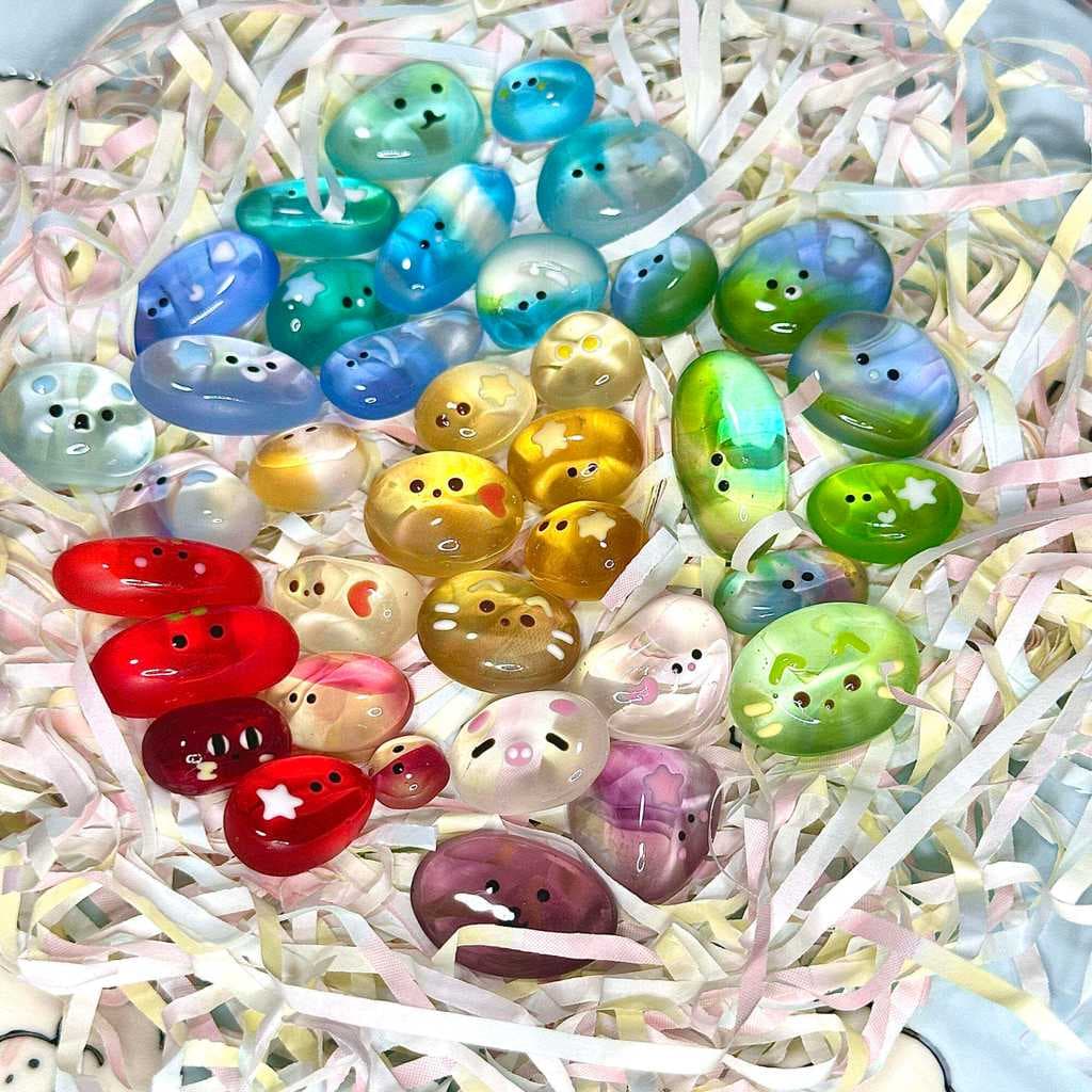 Bonito colorido mar vidro pintado à mão pet pequenas pedras fácil de combinar criativo crianças presentes Desktop pequen