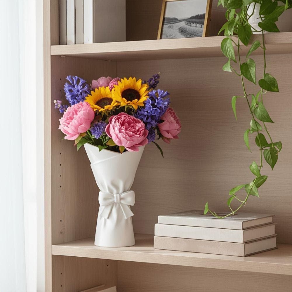 Vaso Em Forma De Buquê De Arco LILYES , Recipiente De Exibição Floral Estilo Nórdico Com Impressão 3D , Moderno