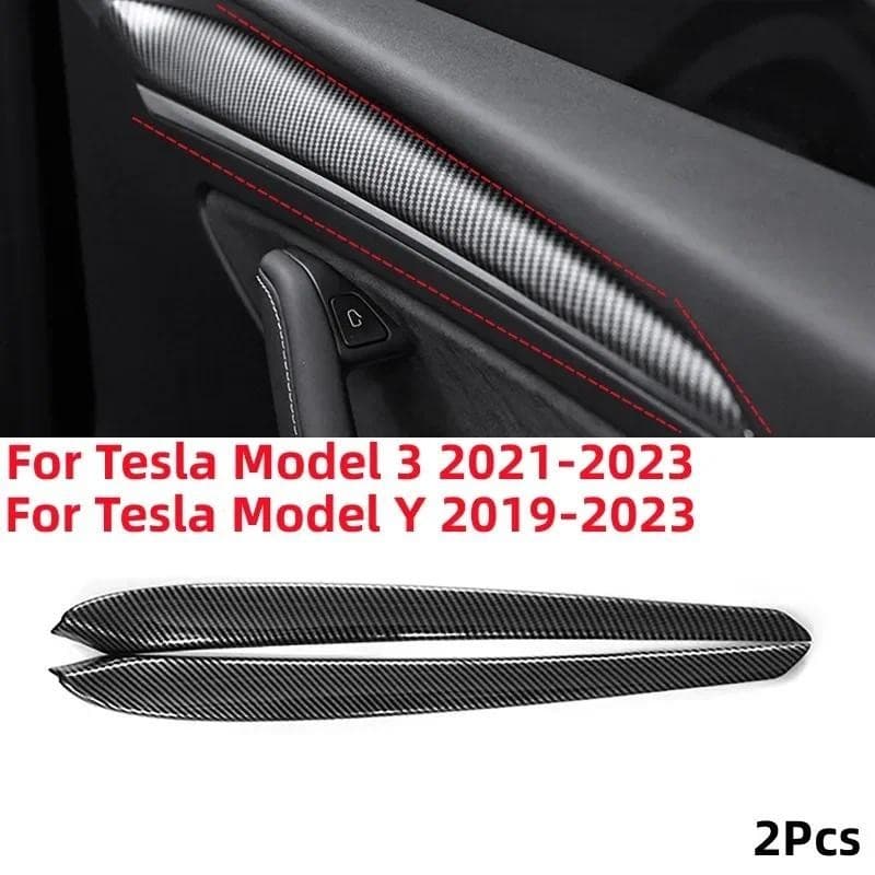 1 Par Interior Do Carro Porta Guarnição Painel Capa Decoração Para Tesla Modelo 3 2021-2023/Y 2019-2023peças De Automóve