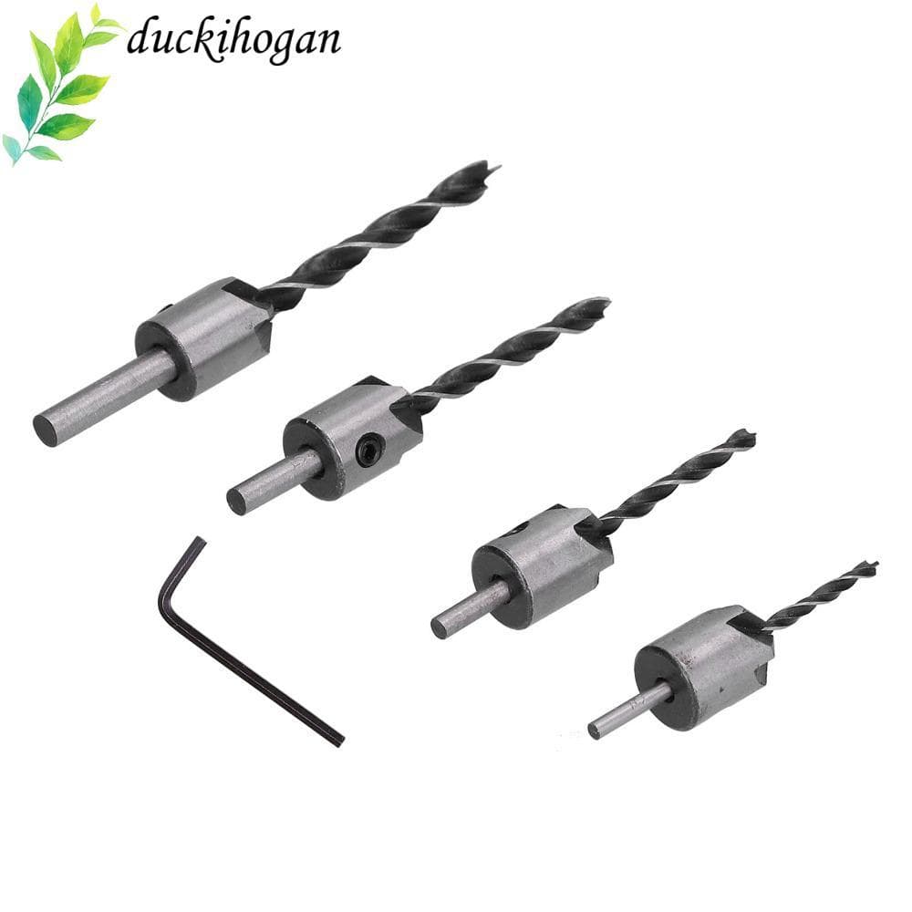Conjunto De Brocas Escareadoras DUCKIHOGAN 4 Peças , Chave Sextavada Incluída Broca De Chanfro De Tamanho Métrico , 5 Fl