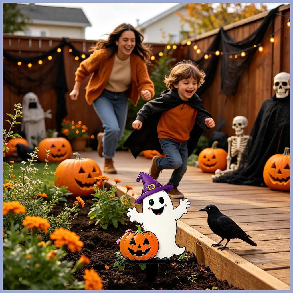 Estacas De Gramado De Halloween , Abóbora Fantasma , Sinais Ao Ar Livre , Engraçadas De Varanda Para Jardim Externo , Pá