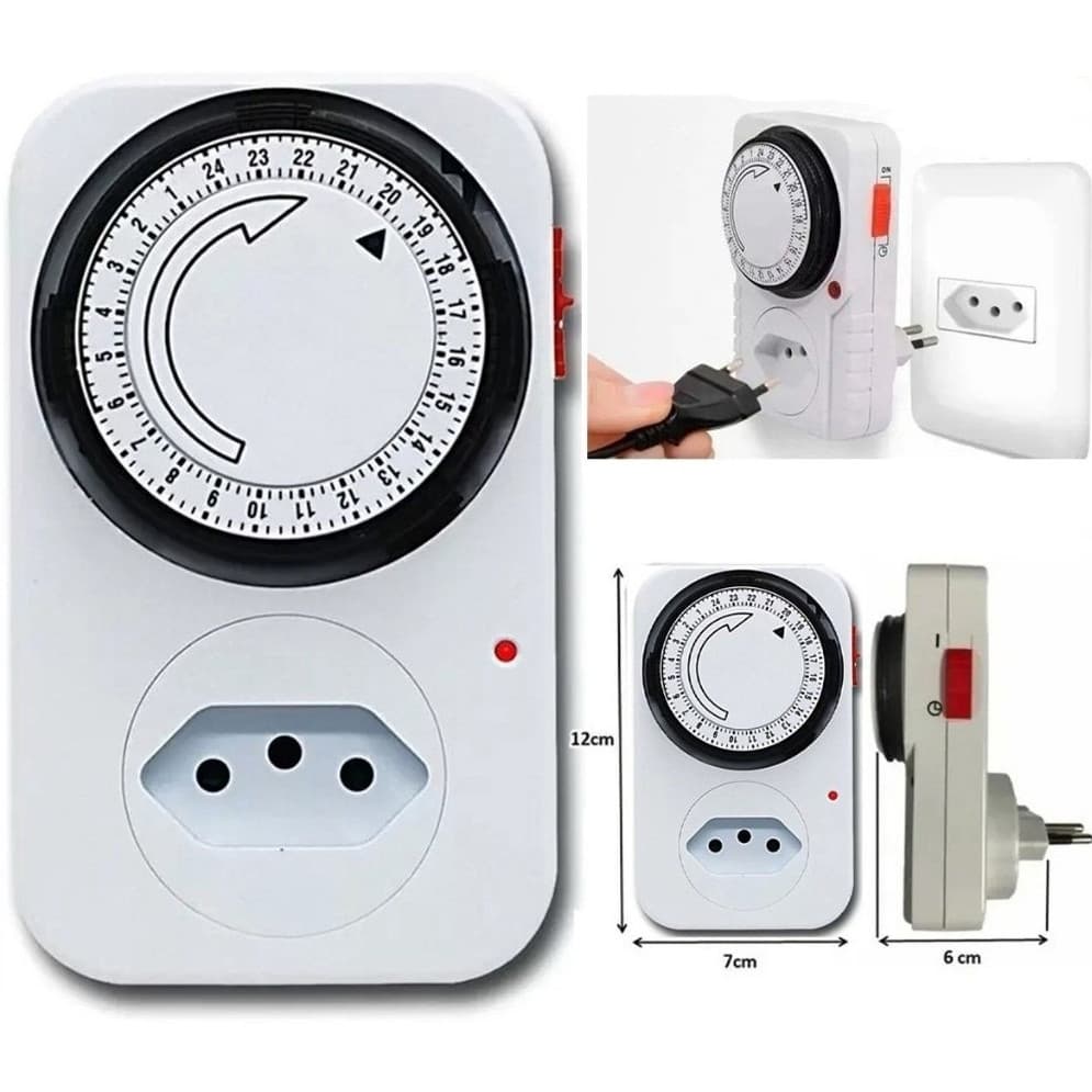 Temporizador Analógico Timer Manual Tomada Inteligente 110v/220v