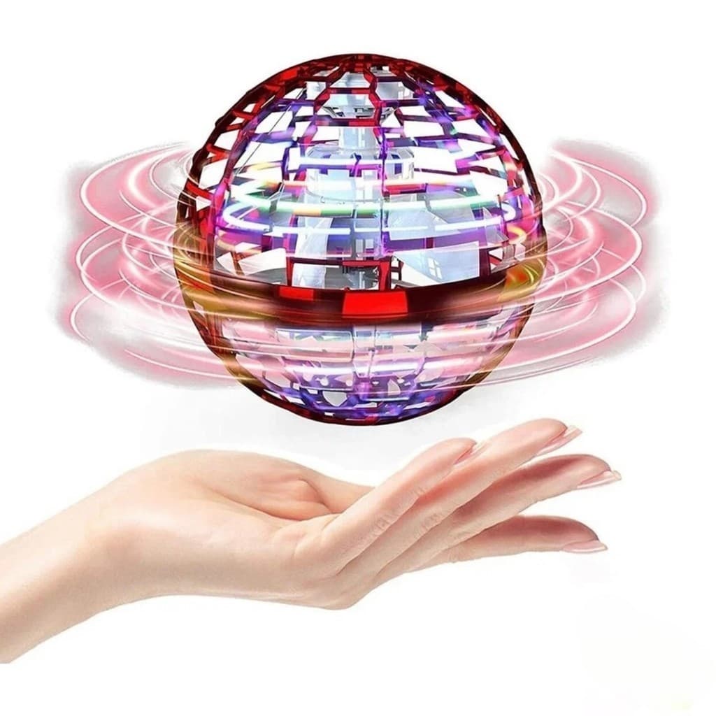 飞球  Bola Spinner Voa Divertido Led Drone Bomerang 360° Vermelha Castela