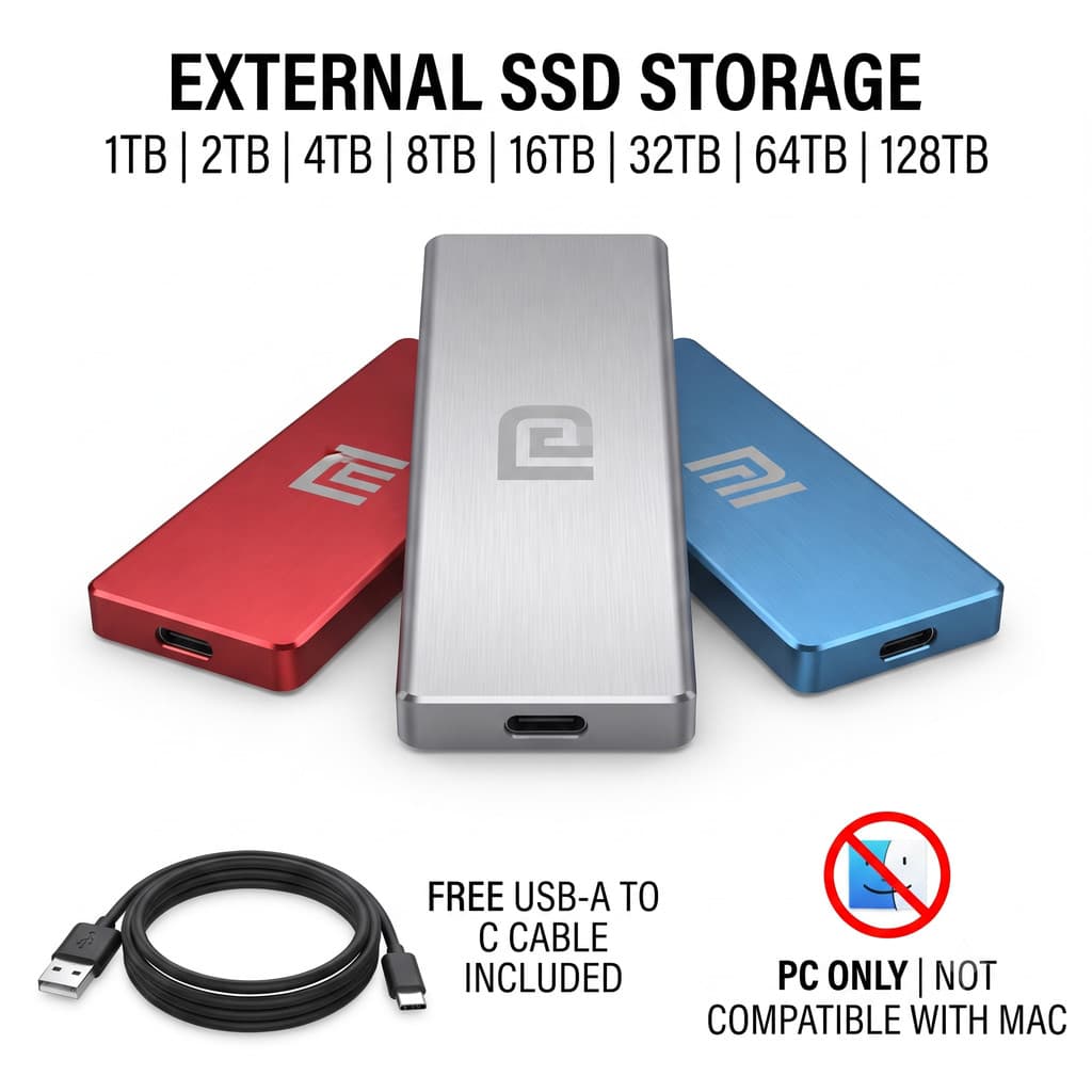 Disco Rígido Externo 128TB 60TB 30TB 16TB Portátil SSD 8TB 4TB USB 3.0 Tipo-C Interface HD De Alta Qualidade