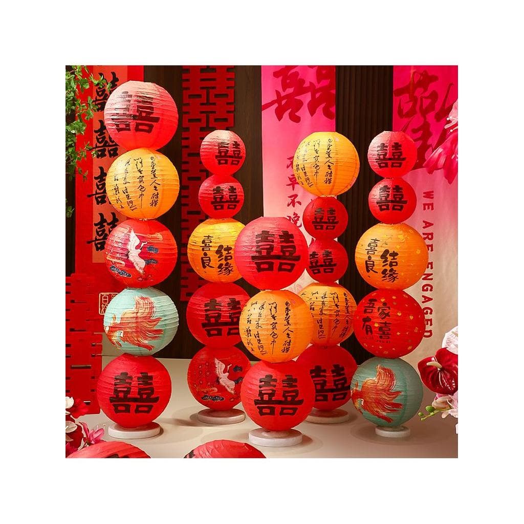 Personagem de casamento lanterna coluna decoração do quarto de casamento mulher decoração conjunto Mid-Autumn lanterna c