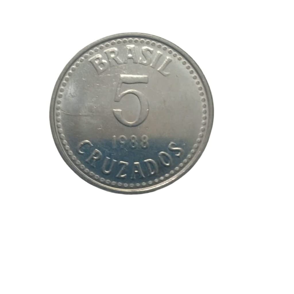 Moeda 5 Cruzados 1988  Armas Nacionais (Aço Inox)